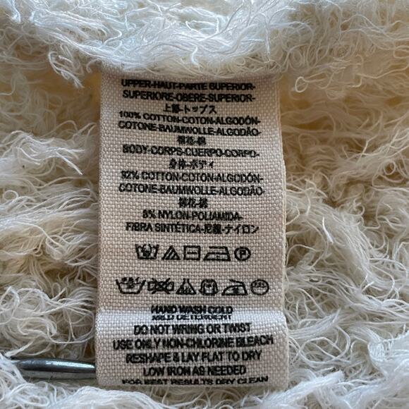 Free People Rolling Stone Furry Vest Long Length Faux Fur Boho Size XS Ivory - Picture 13 of 16